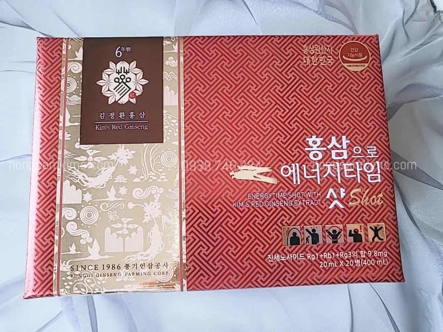 Nước hồng sâm Energy Time Shot Kim's 20ml x 20 chai | Kim's Red Ginseng | hongsamkims.com