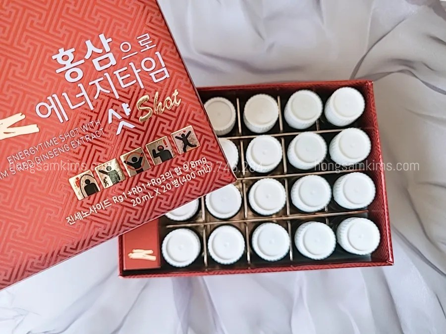 Nước hồng sâm Energy Time Shot Kim's 20ml x 20 chai | Kim's Red Ginseng | hongsamkims.com