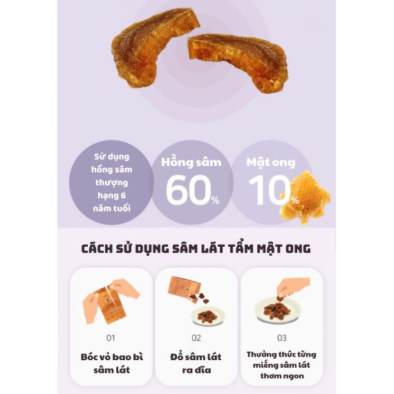 Hồng sâm lát tẩm mật ong Kim's 20g x 10 gói-hongsamkims.com