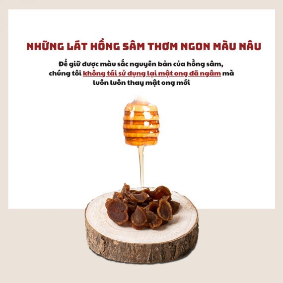 Hồng sâm lát tẩm mật ong Kim's 18g x 10 gói | hongsamkims.com