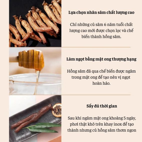 Hồng sâm củ tẩm mật ong Kim's 8 củ x 400g | hongsamkims.com