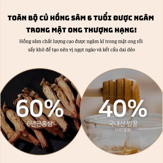 Hồng sâm củ tẩm mật ong Kim's 8 củ x 400g | hongsamkims.com